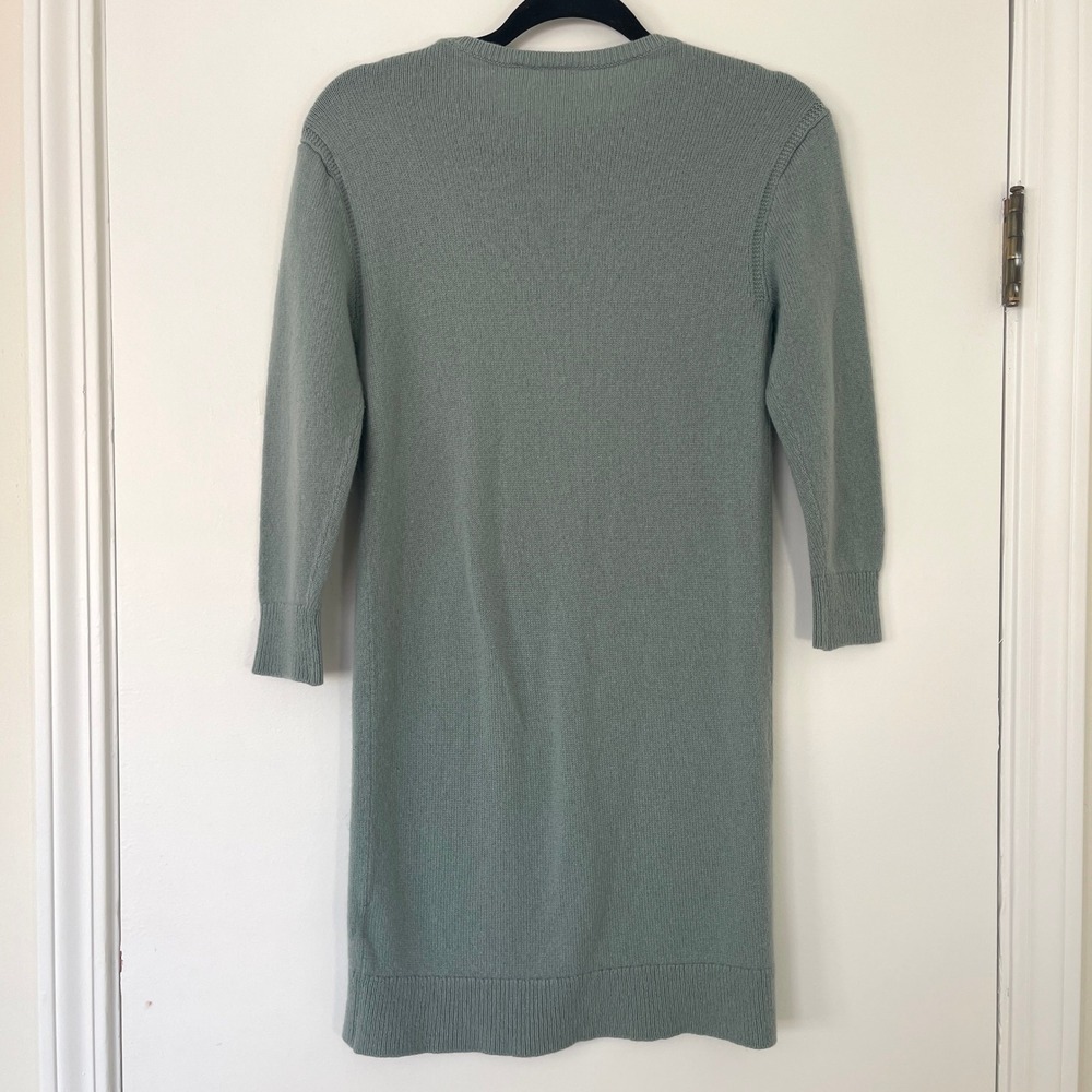 Uniqlo Wool Crew Neck Long Sleeve Knit Sweater Dress Muted Teal Girls Size 9-10 - Picture 6 of 9